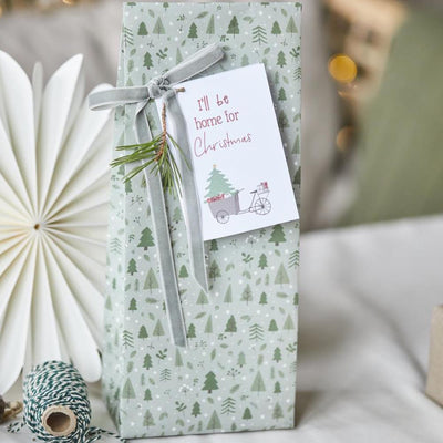 Ib Laursen Buntfalttüten grüner Weihnachtswald 5er-Set lang groß