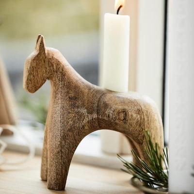 IB Laursen Kerzenhalter Pferd naturfarben