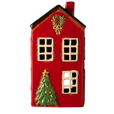 Ib Laursen Teelicht-Haus Stillenat Tannenbaum rot