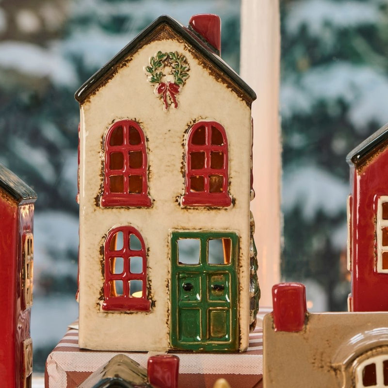 Ib Laursen Teelicht-Haus Stillenat Kranz beige