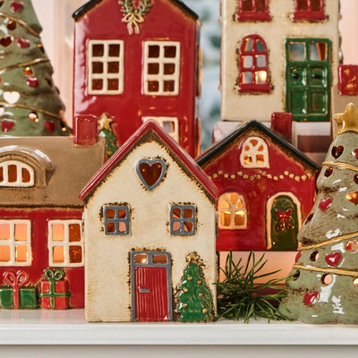 Ib Laursen Teelicht-Haus Stillenat Tannenbaum beige