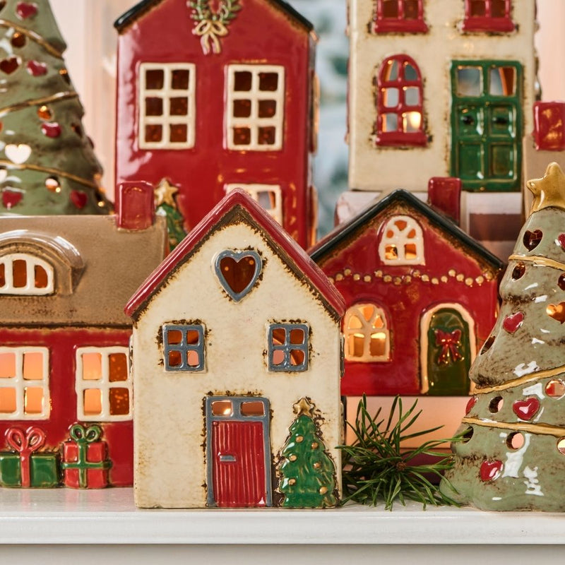 Ib Laursen Teelicht-Haus Stillenat Tannenbaum beige