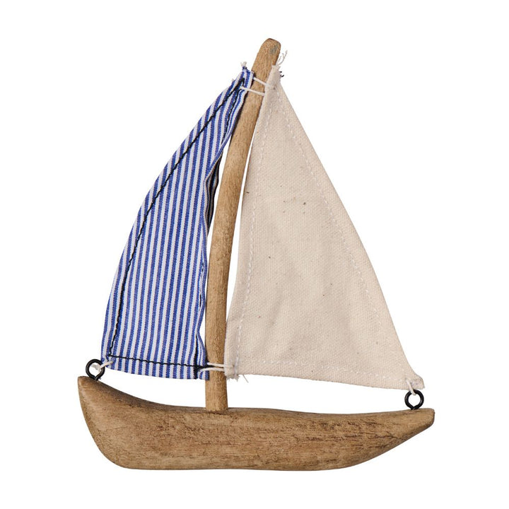 Ib Laursen Schiff mit doppeltem Segel blau