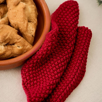 Ib Laursen Topflappen Mynte Strawberry gestrickt