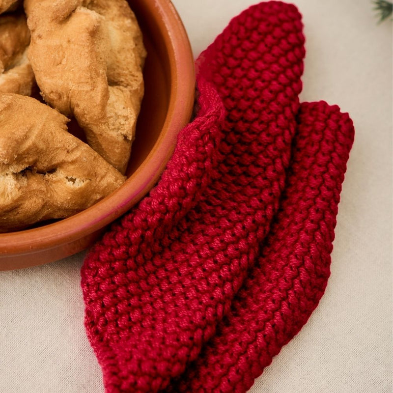 Ib Laursen Topflappen Mynte Strawberry gestrickt