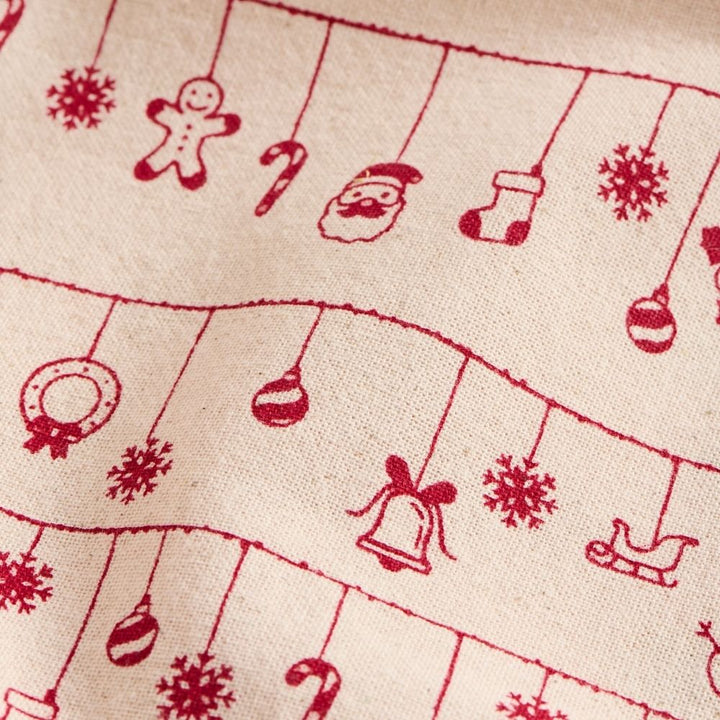 Ib Laursen Geschirrtuch Hollie mit  Weihnachtsschmuck naturfarben