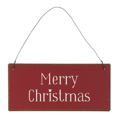 Ib Laursen Metallschild Merry Christmas rot