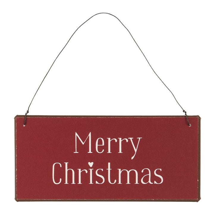 Ib Laursen Metallschild Merry Christmas rot
