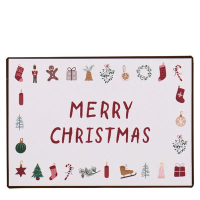 Ib Laursen Metallschild Merry Christmas weiß