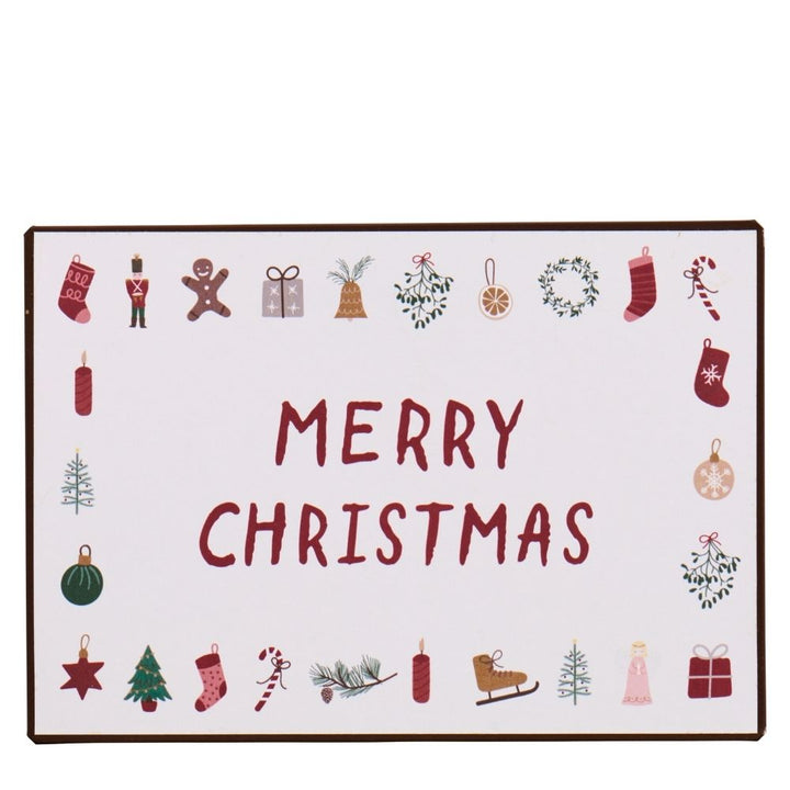 Ib Laursen Metallschild Merry Christmas weiß
