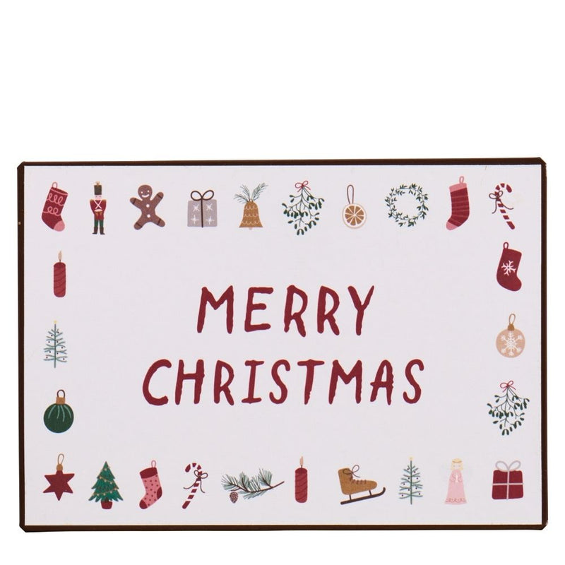 Ib Laursen Metallschild Merry Christmas weiß