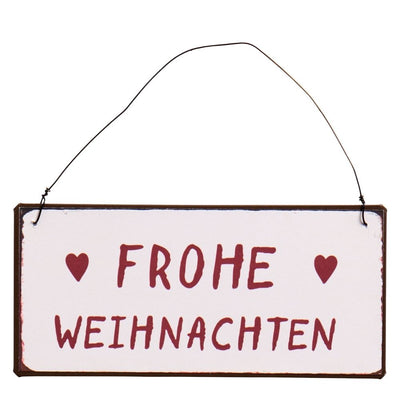 Ib Laursen Metallschild Frohe Weihnachten weiß