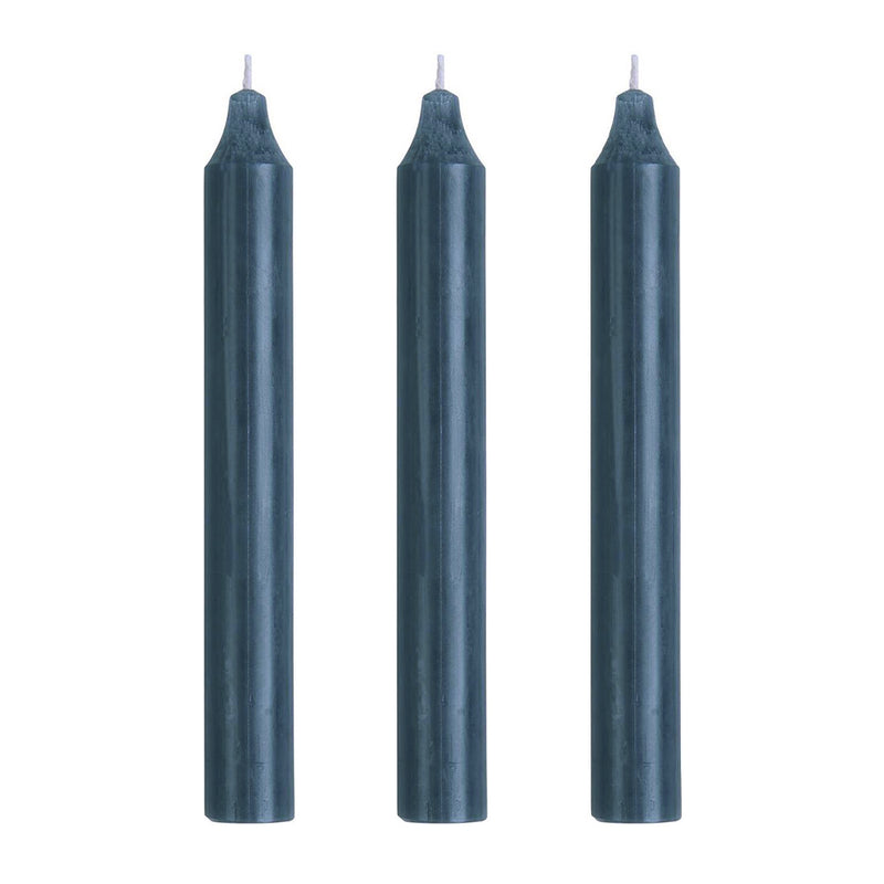 Ib Laursen Stabkerzen Rustikal Staubig Blau 3er-Set