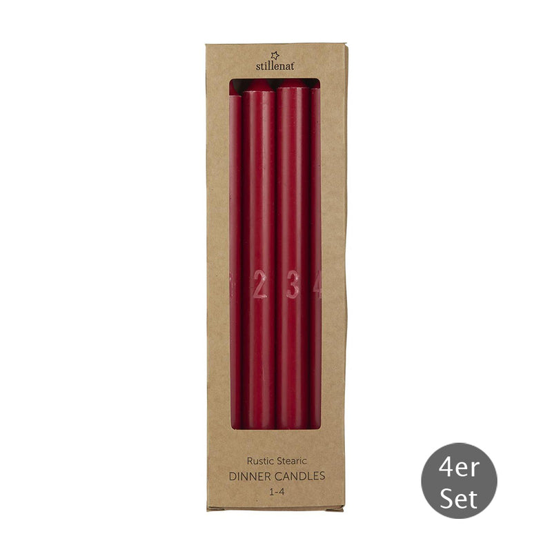 IB Laursen 4er-Set Adventskerzen 1 - 4 rot
