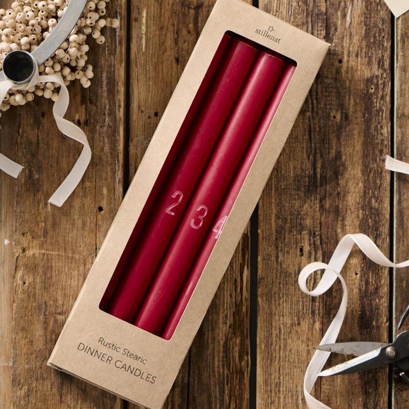 IB Laursen 4er-Set Adventskerzen 1 - 4 rot