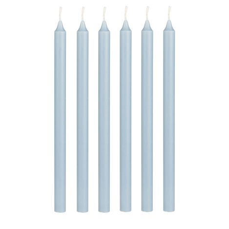 Ib Laursen Stabkerzen Hege schmal staubig blau 6er-Set