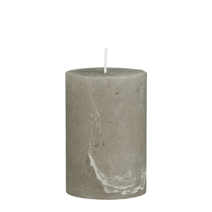 Ib Laursen Stumpenkerze rustikal French Grey 10 cm