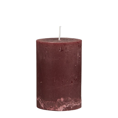 Ib Laursen Stumpenkerze rustikal rot 10 cm