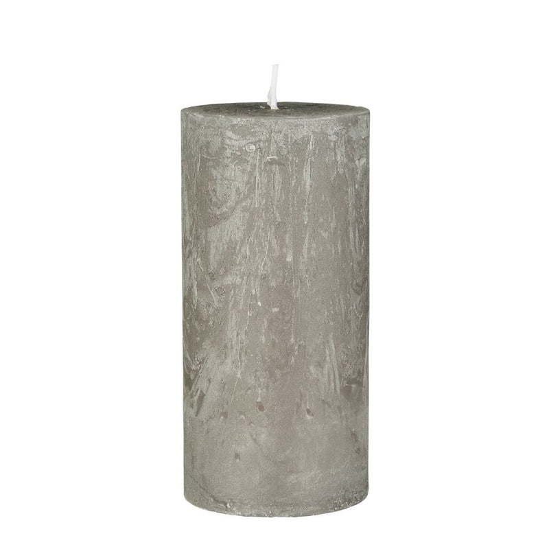 Ib Laursen Stumpenkerze rustikal French Grey 14 cm