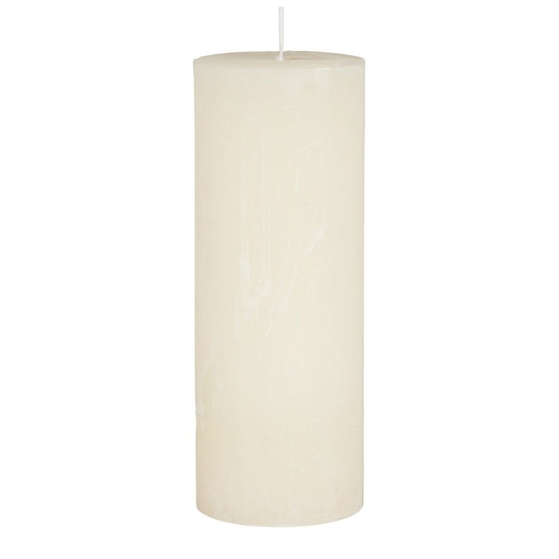 Ib Laursen Stumpenkerze rustikal cremefarben 18 cm