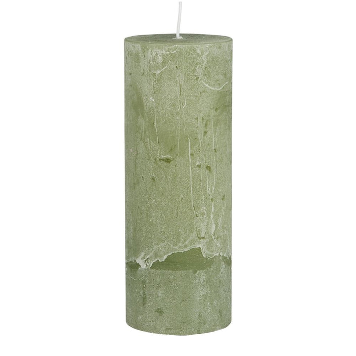 Ib Laursen Stumpenkerze rustikal Green Tea 18 cm