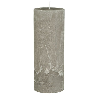 Ib Laursen Stumpenkerze rustikal French Grey 18 cm