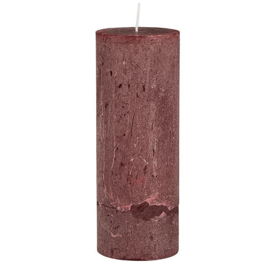 Ib Laursen Stumpenkerze rustikal rot 18 cm