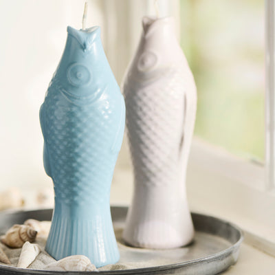 Ib Laursen Fisch Kerze leinenfarben
