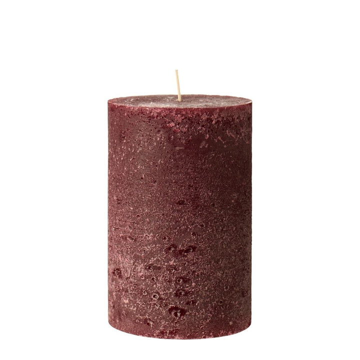 Ib Laursen Stumpenkerze rustikal rot 15  cm