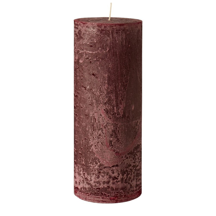 Ib Laursen Stumpenkerze rustikal rot 25 cm