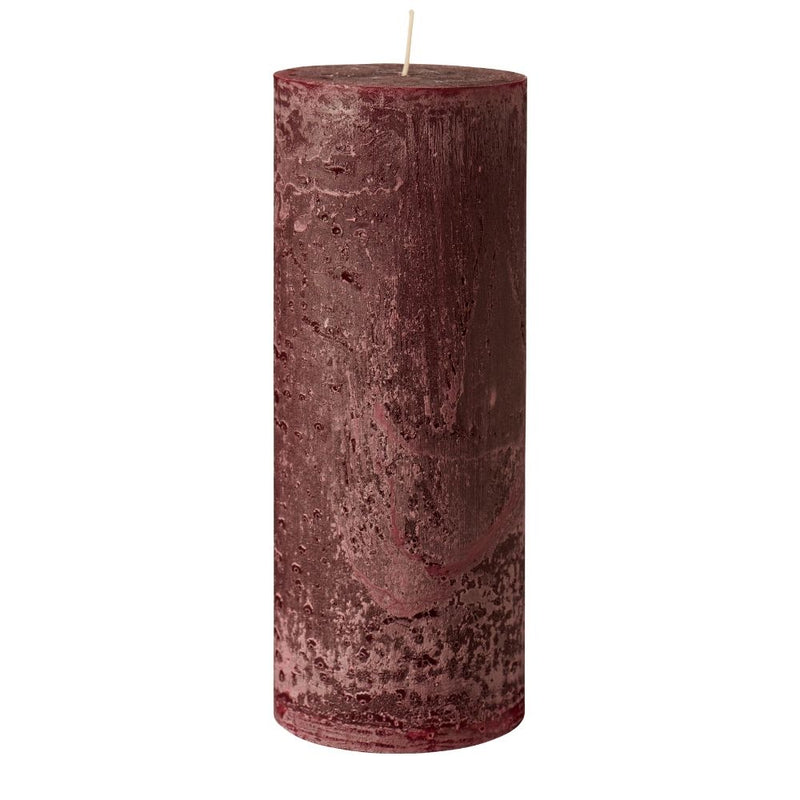 Ib Laursen Stumpenkerze rustikal rot 25 cm