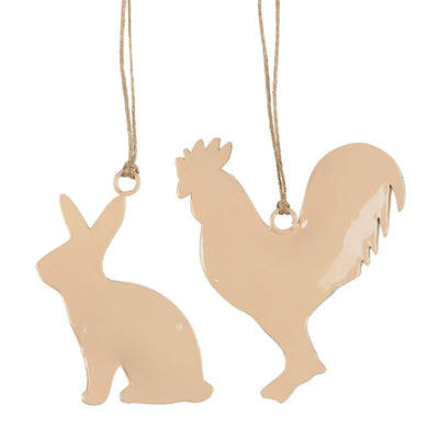 Ib Laursen Hänger Hase & Hahn sandfarben 2er-Set