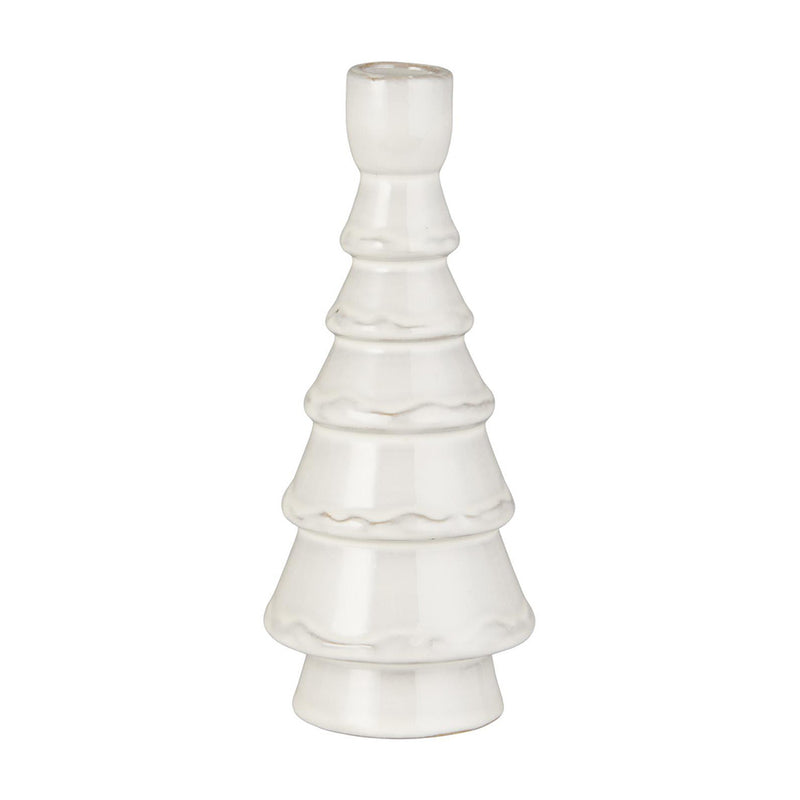Ib Laursen Kerzenhalter gerillt 20,5 cm weiß