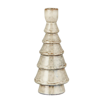 Ib Laursen Kerzenhalter gerillt 20,5 cm braun-meliert