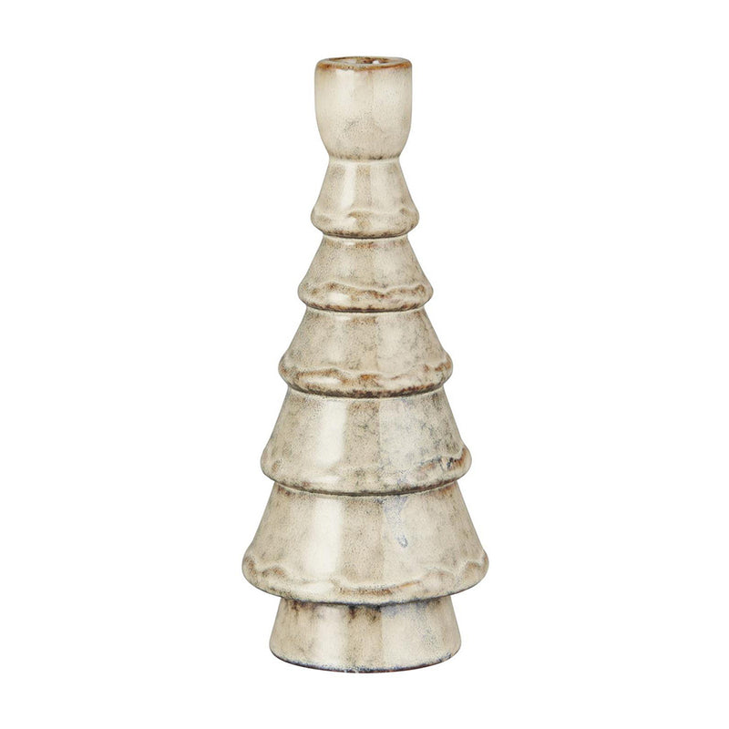 Ib Laursen Kerzenhalter gerillt 20,5 cm braun-meliert