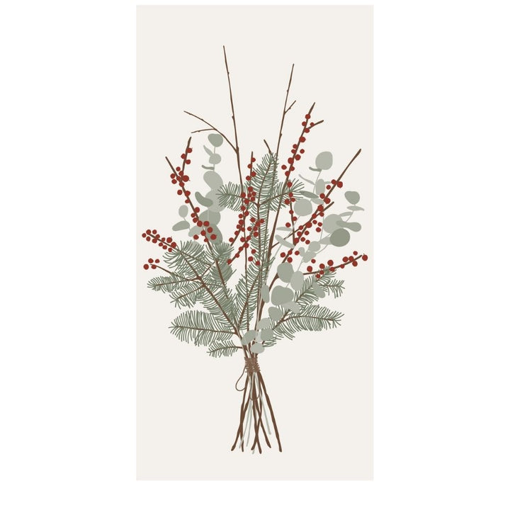 Ib Laursen Papierservietten Weihnachtsstrauß cremeweiß