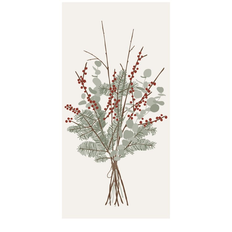 Ib Laursen Papierservietten Weihnachtsstrauß cremeweiß