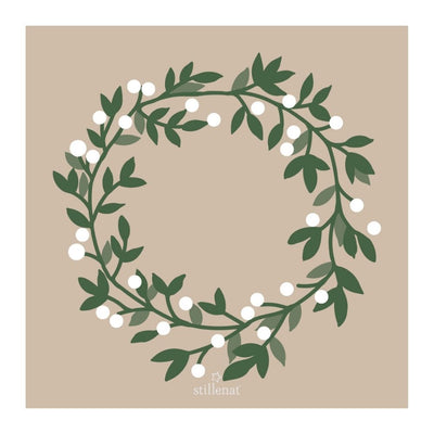 Ib Laursen Papierservietten Schneebeerenkranz beige