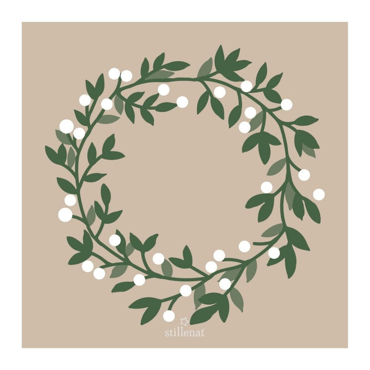 Ib Laursen Papierservietten Schneebeerenkranz beige