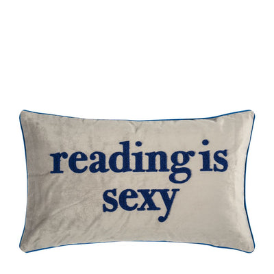 Pad Kissenhülle reading is sexy 50 x 30 cm hellgrau