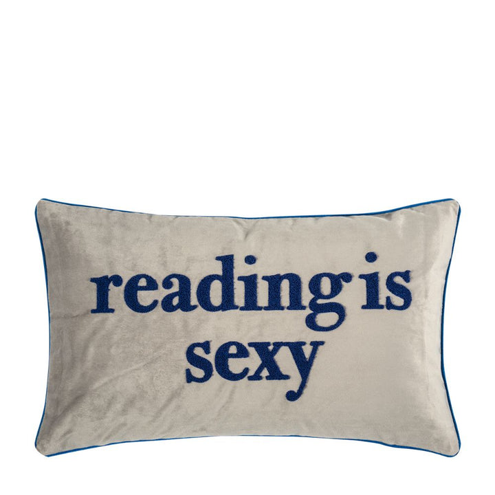 Pad Kissenhülle reading is sexy 50 x 30 cm hellgrau