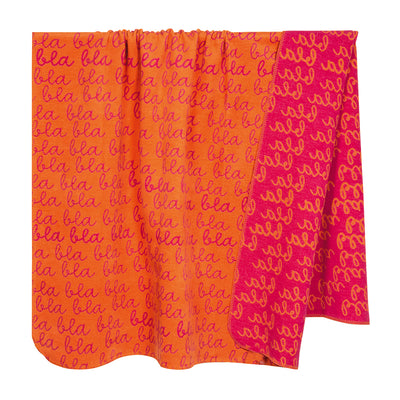 Pad Decke bla bla bla orange-rot 150 x 200 cm