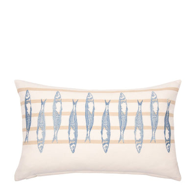 Pad Kissenhülle Fische gestreift 60 x 35 cm weiß
