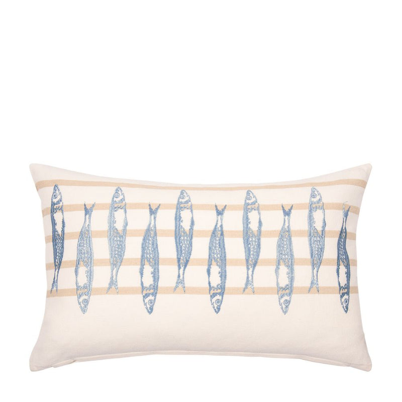 Pad Kissenhülle Fische gestreift 60 x 35 cm weiß