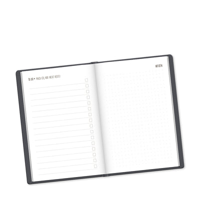 Terminplaner 2024 Lederlook Spruch A6 schwarz