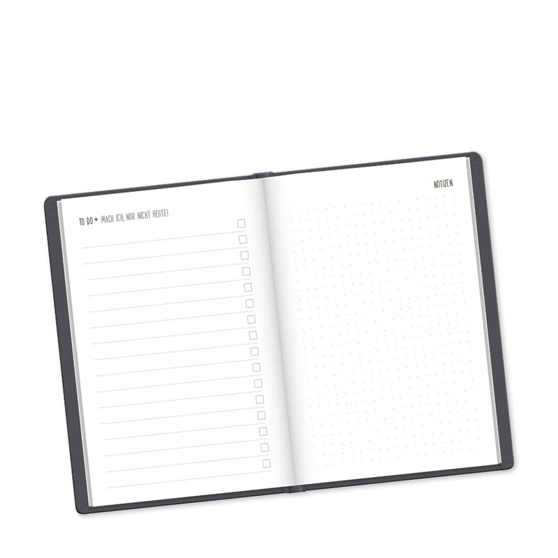 Terminplaner 2024 Lederlook Spruch A6 schwarz