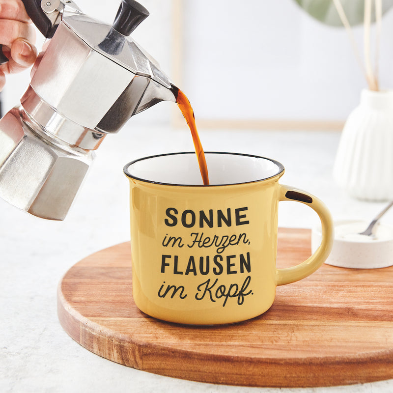 Becher Vintage Sonne im Herzen