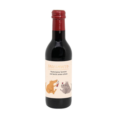Gühwein-Flasche rot 0,25l Tagesmotto