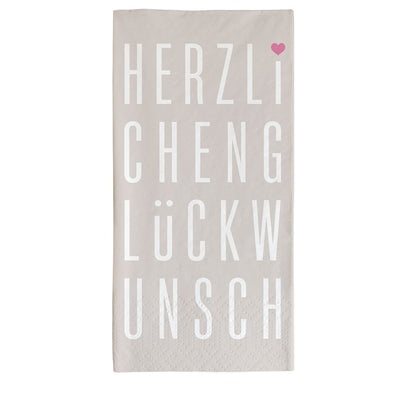 Servietten Herzlichen Glückwunsch hochformatig