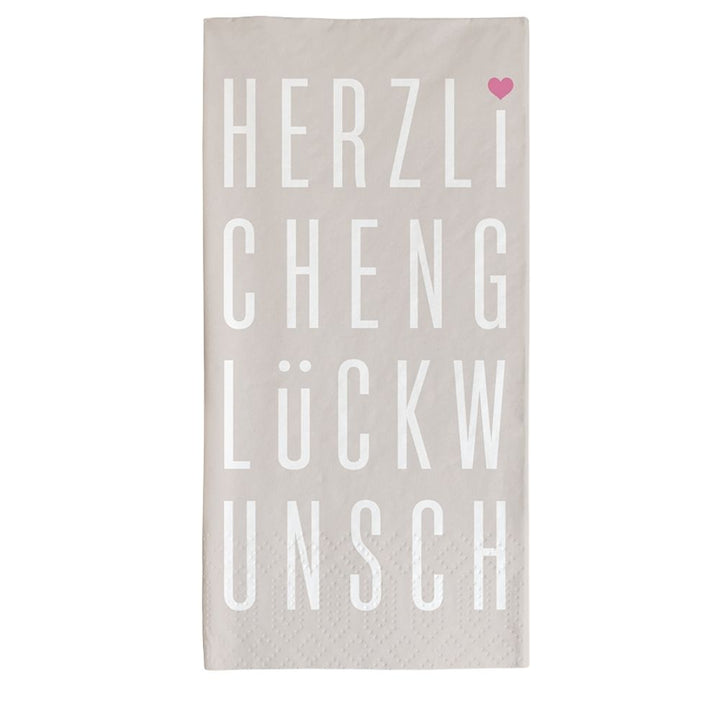 Servietten Herzlichen Glückwunsch hochformatig